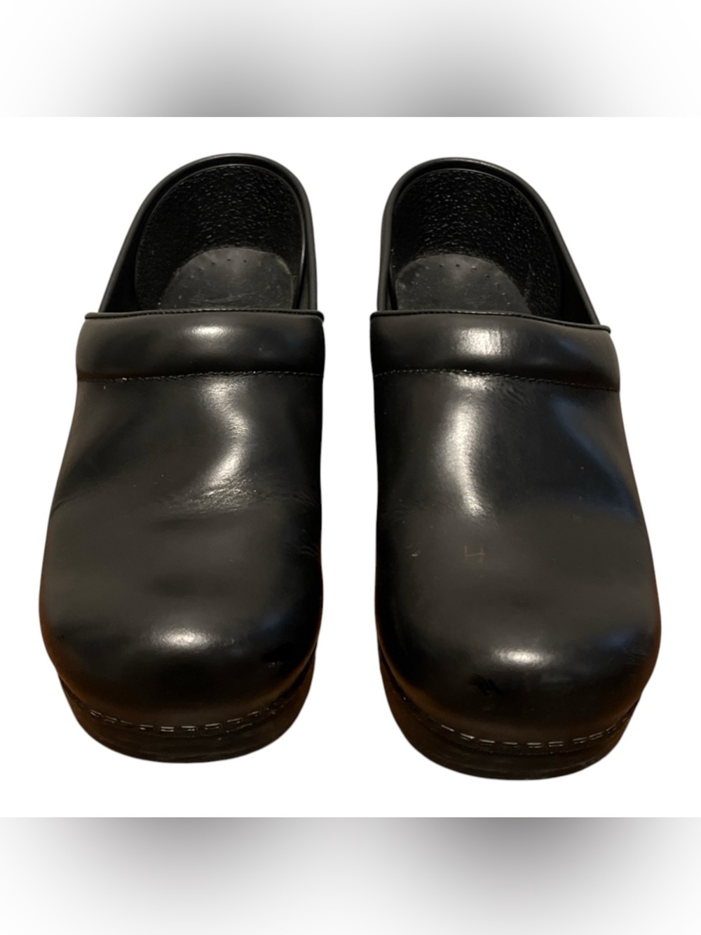 Dansko Black Cabrio Slip-On Leather Clogs for 9W